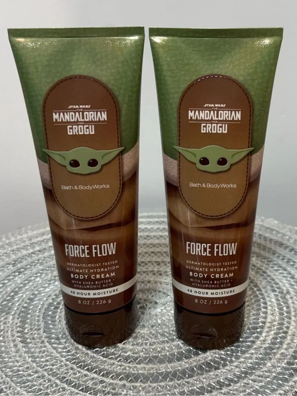 BBW Star Wars Mandalorian Grogu Force Flow Body Cream Set of 2 NWT